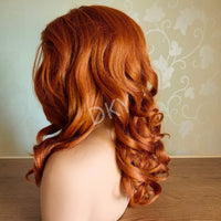 Small T-part Lace Front Natural Hairline Wig Elegant High Temperature Fiber Synthetic High Quality Orange Yaki Big Curly Wigs