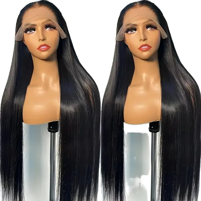 250% Density 360g 13x4 Straight Lace Front Wig with Baby Hair, Pre-Plucked HD Transparent Human Hair Wig for Women