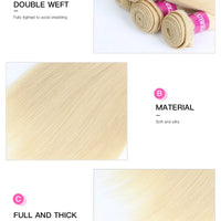 Facebeauty 613 Honey Blonde Peruvian Straight Remy Hair Weave Bundles 1/3/4 Pcs Lot Human Hair Extensions 8 - 40 inch Can Be Dye