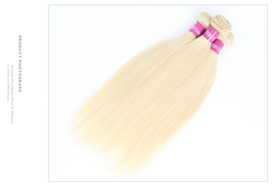 Facebeauty 613 Honey Blonde Peruvian Straight Remy Hair Weave Bundles 1/3/4 Pcs Lot Human Hair Extensions 8 - 40 inch Can Be Dye