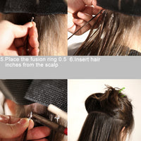 S-noilite 50pcs I Tip Microlink Hair Extensions 1g/s Straight Human Hair Fusion Keratin Micro Ring Stick Hair Pre-Bond Blonde