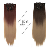 Alileader Synthetic Hair 16 Clip In Hair Extension Clip For Women 6Pcs/Set Hair Extension Clip In Ombre Fake Hairpiece Long Wavy