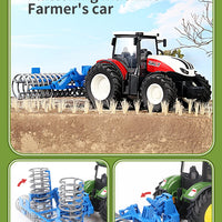 RC Farm Car Tractors Trailer 2.4G Radio Controlled Cars Farming Simulator Truck Miniature Farmer Animal Model Toys Children Boy