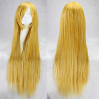 Long Straight Cosplay Wig Red Fan Wig 40inches 100 Cm Synthetic Hair Wigs