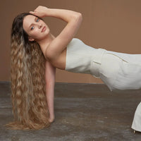 Synthetic Wigs Cosplay Loose Wave Hair Lace Front Wigs For Women Ombre Brown Water Wave 42 Inch Curly Hair Heat Resistant Wig