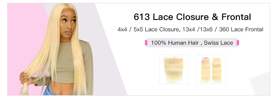 Facebeauty 613 Honey Blonde Peruvian Straight Remy Hair Weave Bundles 1/3/4 Pcs Lot Human Hair Extensions 8 - 40 inch Can Be Dye