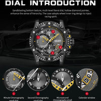 MEGIR Casual Watch Men Top Brand Luxury Chronograph Quartz Wristwatch Leather Strap Army Sport Watches Relogios Masculio 2130