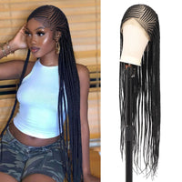 13X8 HD Lace Front Box Braided Wigs for Women Lemonade Cornrow Braids Wigs with Baby Hair Synthetic Lace Frontal Braid Wig 36"