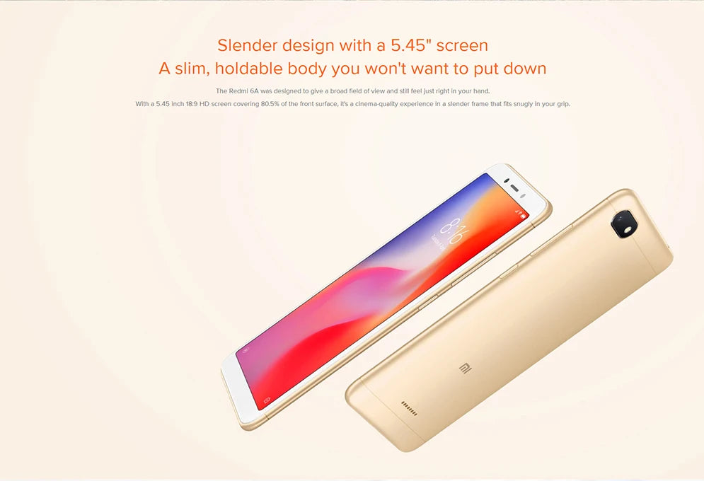 Xiaomi Redmi 6A Smartphone 5.45'' Full Screen AI Face Helio A22 Processor google play used phone