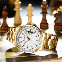 CURREN  Man Brand Luxury Watch Stainless Steel Band Quartz Wristwatch Auto Date Clock Male with box