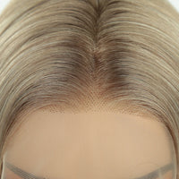 Wholesale High Temperature Fiber 30 Inches Long Straight Lace Wigs for Women Chocolate Brown Synthetic Lace Front Wigs