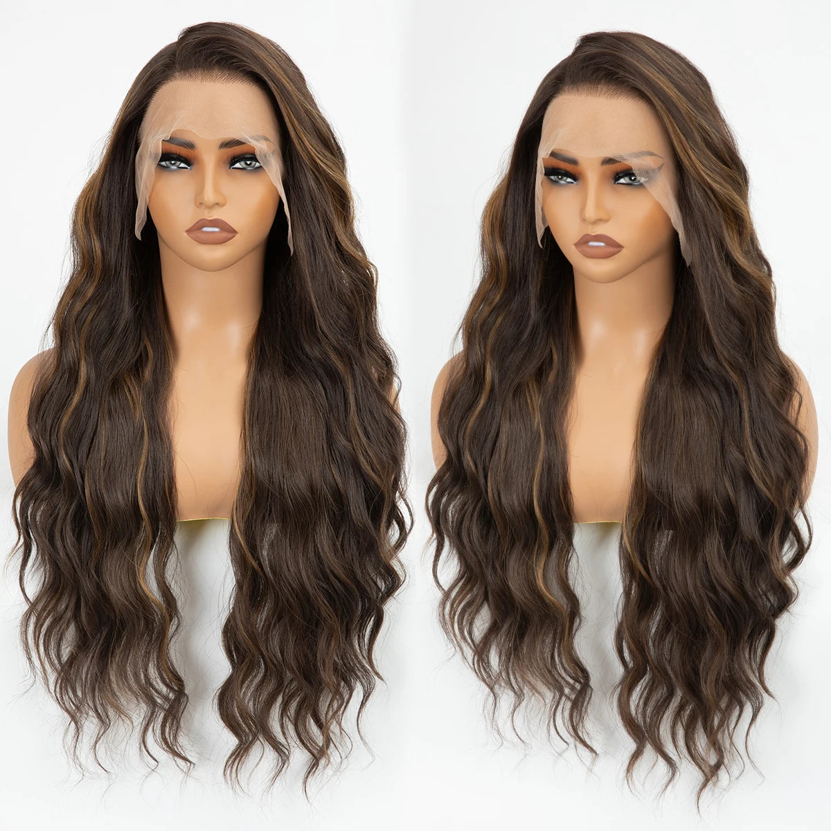 Wholesale 13*4 Premium Lace Long Straight Heat-Friendly Synthetic Glueless Lace Front Wigs High Temperature Fiber for Women