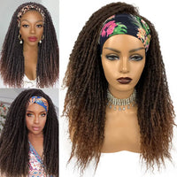 Long Headband Synthetic Braided Wigs With Curly Faux Locs Crochet Braiding Hair Dreadlocks Wrap Wigs for Black Women