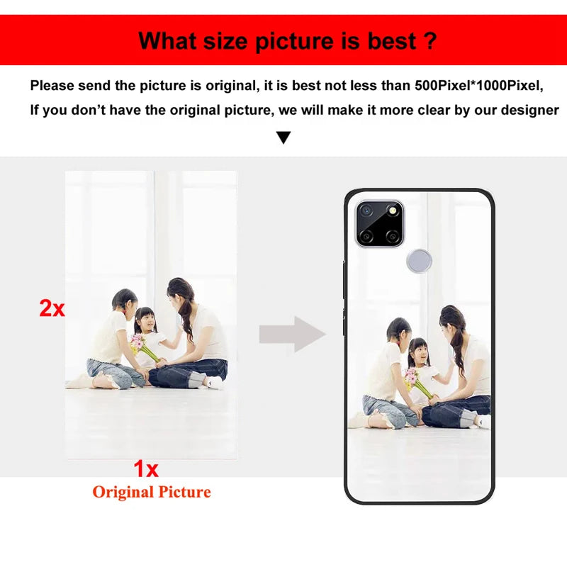 Custom Personalized Phone Cases For Apply iphone 11 Pro Max 6 6s Plus Clear Cover DIY Photo Picture Design Glass Silicone Fundas