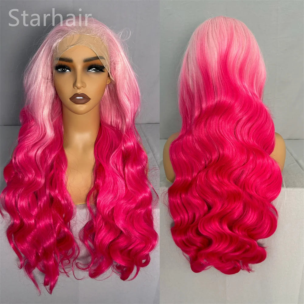 Hot Selling Pre Plucked Hairline 613# Kinky Straight Heat Resistant Glueless Synthetic Lacefront Wig for Black Womens Daily Use