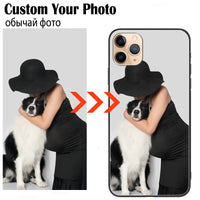 Custom Personalized Phone Cases For Apply iphone 11 Pro Max 6 6s Plus Clear Cover DIY Photo Picture Design Glass Silicone Fundas