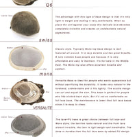 Q6  Swiss Lace Front&Pu Natural Hairline 1B40 1B65 Gray Black Men Toupee 24mm Curly Male Wigs Ash Blonde Human Hair Prosthesi