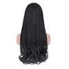 26 Inch Long Box Braid Wig With Curly End African Synthetic Braided Wigs for Women  Heat Resistant Braiding Hair Wig