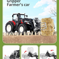 RC Farm Tractors Car Trailer 2.4G Radio Controlled Cars Farming Simulator Truck Miniature Farmer Animal Model Toys Children Boy