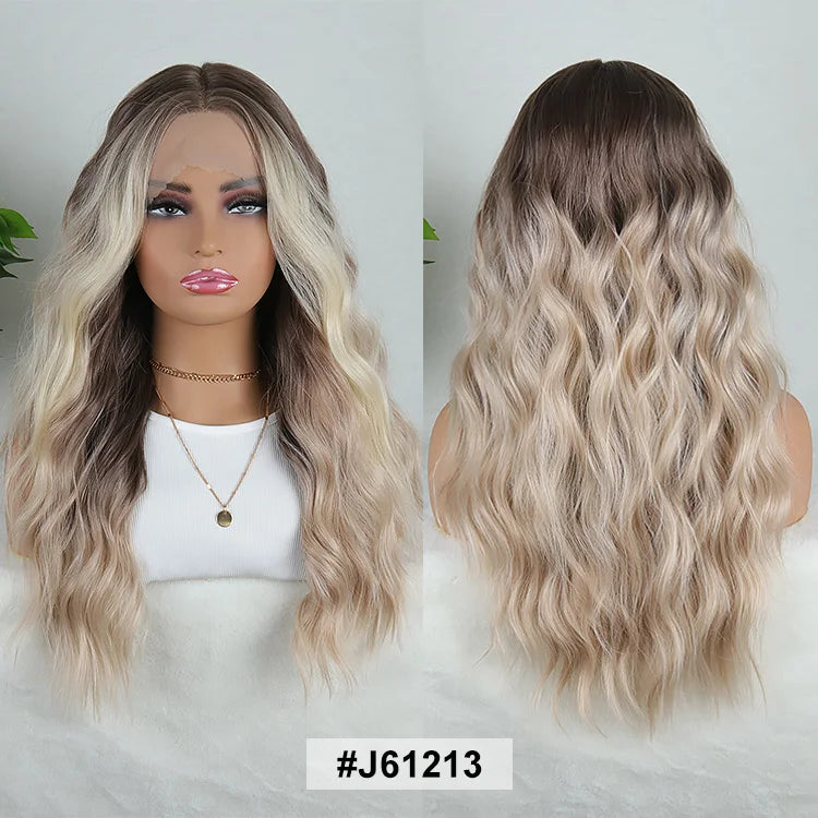 Julianna Lace Front Wig Highlight Ombre Colored Natural Hairline Heat Resistant Body Loose Deep Wave Synthetic Lace Frontal Wig