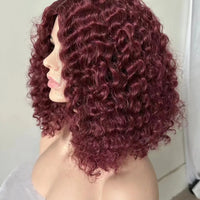 Hot Sale 14inch Black Colors High Temperature Fiber Brown Afro Curly Synthetic Hair Wigs for Black Women