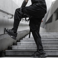 2021 Mens casual ribbons techwear cargo pants with many pockets man harajuku vintage punk harem pants hip hop trousers