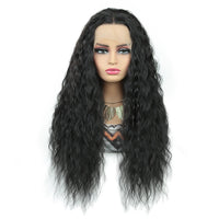 Wholesale High Temperature Fiber 28 Inches Long Curly Lace Wigs for Women Ombre Blonde Ginger Synthetic Lace Front Wigs