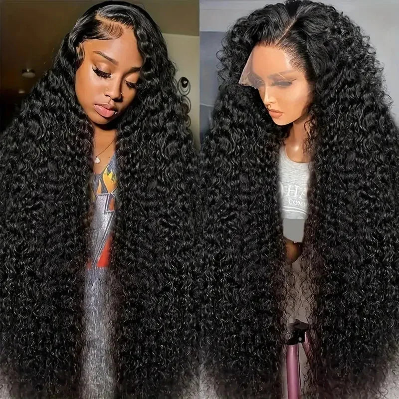 Wholesale 13x4 HD Transparent Lace Frontal Wig Deep Water Wave Synthetic Wigs for Black Women Heat Resistant Brazilian Style