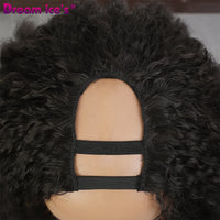 24inch U Part Synthetic Braided Hair Wig for Black Women Long Texture with Unique Curls Heat Resistant Hair Wig Clip in Half Wig