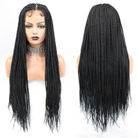 Braided Lace Front Wigs for Black Women 26inch Goddess Wavy Locs Crochet Braid Hair Soft Faux Locs Dreadlocks Synthetic Lace Wig