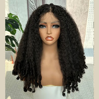 Hot Selling Pre Plucked Hairline 613# Kinky Straight Heat Resistant Glueless Synthetic Lacefront Wig for Black Womens Daily Use