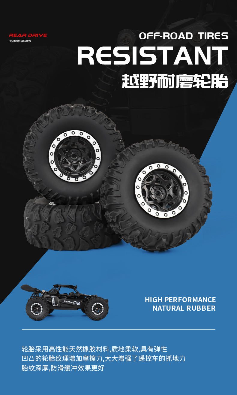 New RC Car 1:16 2WD with LED Light 2.4G 20KM/H High Speed Off-Road Climbing Remote Control Car Toy Gifts for Boys Girls Kids
