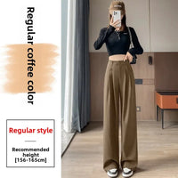 High Waist Slim Fit Straight Leg Suit Pants Wide Leg Casual Trousers Women's Autumn New Arrival Red Color Business Office Wear