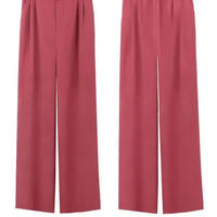 High Waist Wide Leg Thin Suit Pants Women's Loose Fitting Casual Floor Length Trousers Straight Cut Slimming Effect