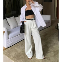 Multicolor Office High-waisted Wide-leg Suit Pants Women's 2025 Autumn Loose and Drape Casual Straight Mopping Trousers