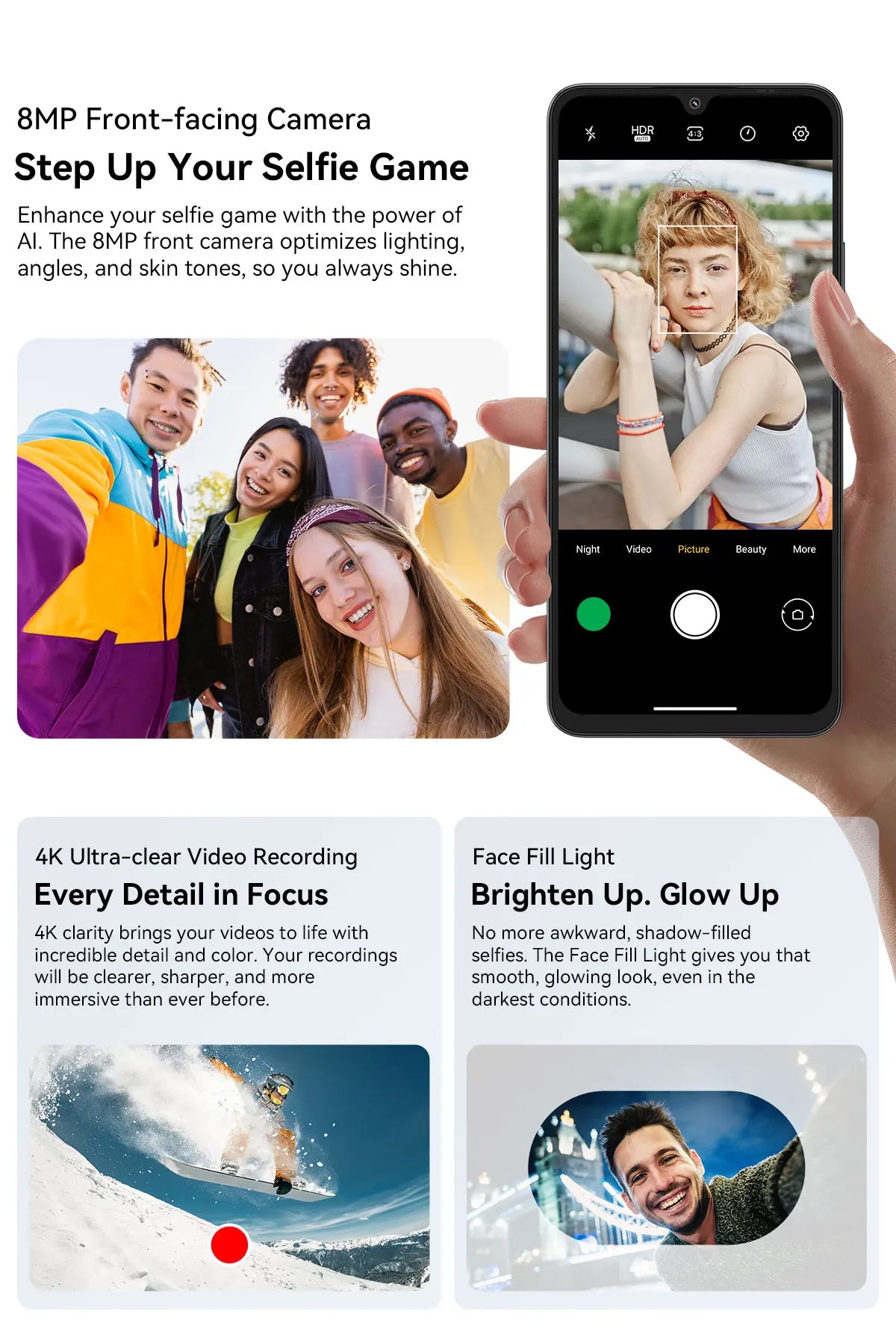 Blackview SHARK 6 AI Smartphone Android 15 Unisoc T8100 5G Mobile Phone 6.88'' Display 120Hz,  8+16GB RAM,128GB+2TB ROM, 5000mAh