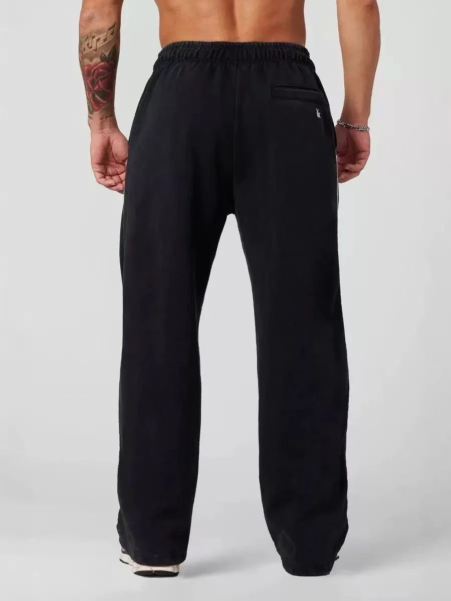 Men's Sweatpants Elastic Waist Joggers Track Pants Casual Sport Fitness Gym Clothing Autumn All-Match Loose Comfy Trousers