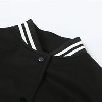 Kliou Letter Shape Patchwork Coats Women Casual Classic Panelled Long Sleeve Single Breasted Croped Jacket Female Street Outwear