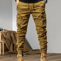 Spring and autumn trendy Cargo pants for men, slim, leggings, ruffian and handsome trousers, American multi bag pants, outdoor v