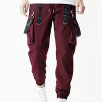 Fashion Men's Casual Techwear Drawstring Multi Flap Pockets Cargo Pants Hip hop Joggers Pant