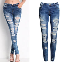HOLE Denim Women 2025 High Waist Ripped Jeans for Women Skinny Black Pockets Jeans Woman Elastic Slim Jean Female Femme Pants