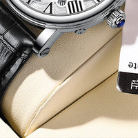 Fashion Mens Watches Top Brand Luxury Genuine Leather Strap Quartz Men's Watch Business Casual Date Chronograph Watch Men