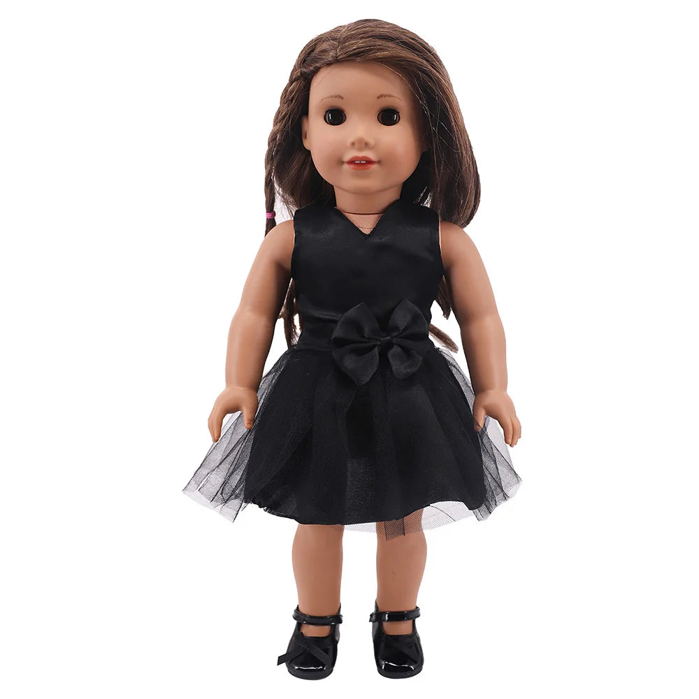 Baby Girls Dress Dolls Clothes Daily Fashion Dress For 18 inch American Doll Girl's Accessories 43Cm Baby Reborn,Generation Gift