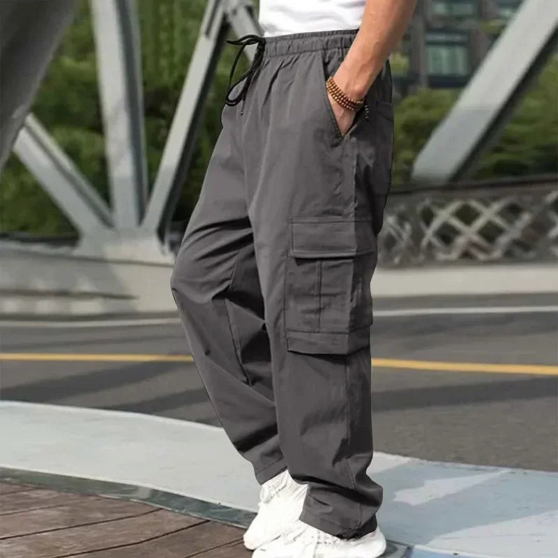 New Summer Men's Loose Fit Straight Leg Casual Pants - European & American Style Youth Fashion" cargo pants  mens pants