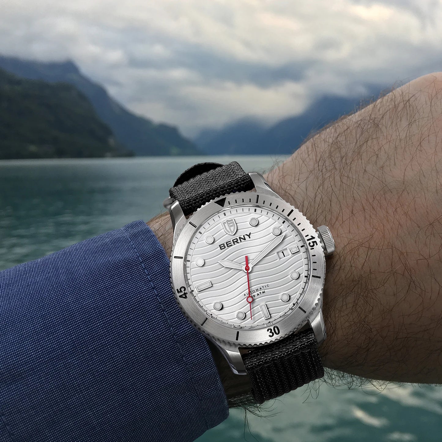 BERNY Top Automatic Diver Watch for Men PT5000 Movement 20ATM Waterproof Luminous Sapphire Lens Sport Swimming Diving Watch Men