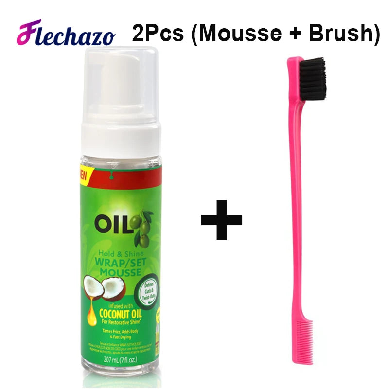 Wrap Foam Mousse With Brush Comb Olive Oil Foaming Mousse For Braids Curls Waves All Hairstyle Tames Frizz Mousse/Setting