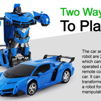 Electric RC Car 2 In 1 Transformation Robots Sports Vehicle Model Robots Boys Toys Remote Cool RC Deformation Cars Kid Toy Gifts