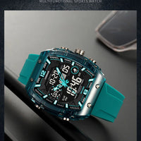 LOQNCE Sports Watches Fashion Men Watches 50m Waterproof Rectangle LED Big Dial Display Digital Watches LED Wristwatches Men