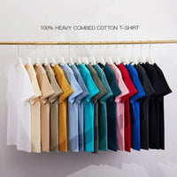 Men's 230g Heavy Cotton Short-sleeved T-shirt Men Pure Cotton Loose Solid Color Bottoming Shirt Trendy Man T-shirt Tops Clothes