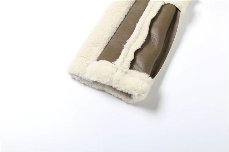 Weird Puss Furry Patchwork Women Crop Jacket Hipster Full Sleeve Open Stitch Hipster Streetwear Warm Outwear Basic Wild Coat